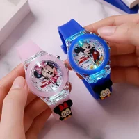 Disney Fashion Minnie Children's Watch Mickey Mouse Children's Cartoon Figure Doll Boys Girls Birthday Gifts