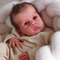 MRB 18-Zoll-Vinyl-Reborn-Puppenbausatz Oskar, lebensecht, unvollendet, unbemalt, frische Farbe, leere Vinyl-Puppenform für Neugeborene mit Augen