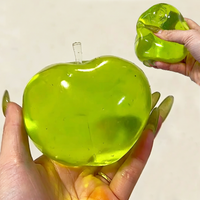 Green Fruit Apple Maltose Coconut Slow-Rebound Toy Transparent Coconut Stress Ball Toy Pink Blue Squeeze Toy Funny Anti-Stress