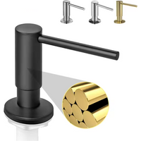 Built-in Pump Kitchen Liquid Soap Bottle 500ml Brass Brushed Nickel Soap dispenser Black Kitchen Sink Soap Dispenser with Tube