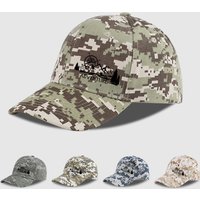 Adventure Compass Mountain Print Camouflage Baseball Cap - Adjustable Hiking Cap for Outdoor Hiking, Camping, and Mountaineering