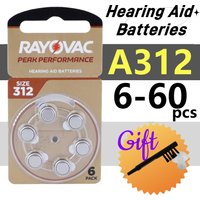 100%NEW 6-60PCS Hearing Aid Batteries 1.45V 312 312A A312 PR41 Zinc Air Battery For BTE CIC RIC OE Hearing Aids