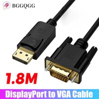 1.8m DisplayPort To VGA Cable 1080P Display Port TO VGA Adapter DP TO VGA Converter for PC Computer TV Laptop Projector Monitor