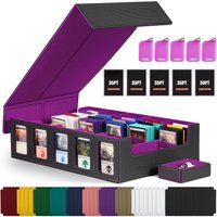Trading Card Storage Box with Commander Display , 5-Row Deck Case with Removable Lid; 3900+ Card Deck Box for TCG Sport Card