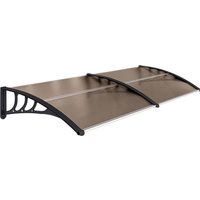 Entrance door canopy, outdoor Polycarbonate aluminum door roof, durable roof shelter rain Protection and UV for terrace, balcony, Brown