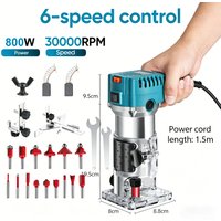 30000 U/min Elektrische Holzfräse Elektrischer Trimmer Holzbearbeitungs-Fräs- und Graviermaschine Schlitz- und Trimmaschine Schnitzfräse Elektrowerkzeug