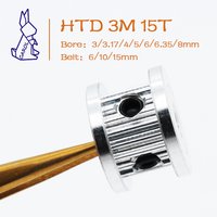 15Teeth HTD 3M Timing Pulley Bore 3/3.17/4/5/6/6.35/8mm 3M Gear 15T Pulley For Width 6/10/15mm Synchronous Wheels HTD3M Pulleys