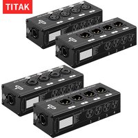 RJ45 CAT5 to 4 Channel 3Pin XLR Audio/DMX over Network Cable Extender,DMX512 Network Signal Extender 1 Male+1 Female 1Pair/1pc