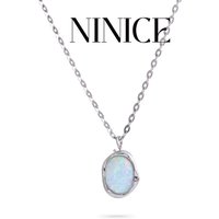 NiNice Stylish Processed Opal Stone Small Pendant Necklace Gold Silver Color Stainless Steel Exquisite Jewelry Accessories