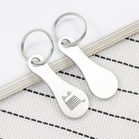 Stainless Steel Handcart Keychain With Unlocking Device Grocery Store Shopping Cart Shopping Token Keychain Unlocking Keychain