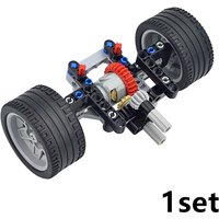 MOC Technical Bricks Car Building Block 4WD Front Axle With Differential for Mechanism Front Suspension Streering System