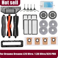 Dreame L20 Ultra/L20 Ultra Complete RLX41CE / L30 Ultra Accessories Main Side Brush Mop Cloths Hepa Filter Dust Bags Parts