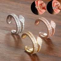 1PC Fashion Stainless Steel 24K Gold Plated Silver Minimalist Metal Clip Earrings For Woman Ear Cuff Without Piercing Jewelry