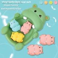 4Pcs Children's Bathroom Floating Animal Hippo Otter Sealed Floating Play Toy Baby Bath Bath Toy