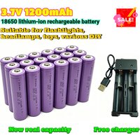 New 18650 3.7V 1200mAh lithium-ion rechargeable battery suitable for flashlights, headlamps, cycling lights, toys, various DIYs
