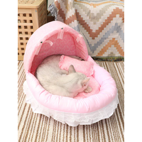 Pink Lace Dog Beds For Small Dogs With Cushion S M L Pet Washable Puppy Animal Cat Indoor Sweet Home Yorkie Car Seat Mat Goods