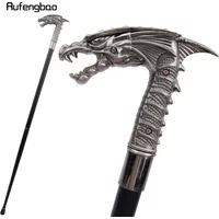 Silver Wing Dragon Head Fashion Walking Stick Cospaly Vintage Party Fashionable Cane Crosier 91cm Performance Stage Cane