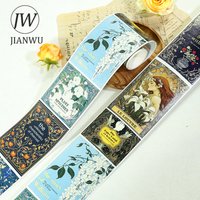 JIANWU 70mm*200cm Vintage Baroque Flower Character Landscape Material Collage Scrapbook Washi Tape Creative Journal Stationery