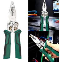 Multifunctional Wire Stripper Pliers Needle Nose Cable Cutter Crimping Tool with Voltage Detector Electrician Hand Tool