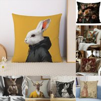 1PC Easter Bunny Themed Pillow Covers ,Decorative sofa cushion cover, home decoration, 2D printing.