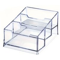 Acrylic business card holder & transparent card storage rack, 3-layer plastic desktop business card holder