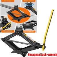 2 Ton Scissor Jack for Car, Car Lifting Scissor Jack with Ratchet, Heavy Duty Labor-Saving Scissor Wind Up Jack,11-39cm for Car