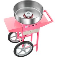 SucceBuy Elektrische Suikerspinmachine met Kar Commerciële Suikerspinmachine met 20,5 inch roestvrijstalen kom Suikerschep