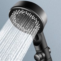 Handheld High Pressure Shower Head with One-click Stop 5 Jet Modes Adjustable Shower Head Large Flow Bathroom Accessories