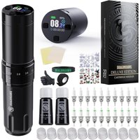 Dragonhawk Wireless Tattoo Machine Full Kit Fold3 Rotary Tattoo Gun 1600mAh Batteries 7 Strokes for Permanent Makeup Body Art
