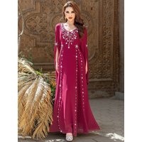 Eid Dress for Women Diamond V Neck Chiffon Abaya Party Long Dresses Muslim Robe Jalabiya Ramadan Morocco 2025 Vestidos Largos