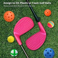 Golf Club with Oversize Club Head for Golf Yard Bucket Game Length Adjustable for Adults & Family Hit Plastic Foam Golf Balls