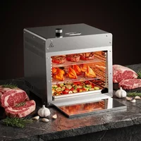 16 Inch Rugged Stainless Steel Modern Portable Gas BBQ Grill with Industrial Design for Heavy Duty Searing Performance