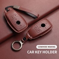 Leather Car Key Case Cover for Mercedes Benz GLC CLE CLA GLB GLS W177 W205 W213 W222 X167 A B C D E S G Class Auto Key Shell