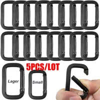 1/5pcs Square-Ring Carabiner Buckles Spring Carabiners Snap Hooks Clip Keychain Outdoor Backpack Pendant Buckles Camping Tools