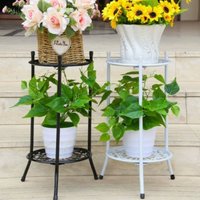 Multi-layer Wrought Iron Flower Stand Living Room Floor Decoration Rack Balcony Plant Storage Rack Hanging Basket Flower Stand