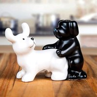 Black And White Ceramic Dog Salt And Pepper Shaker Set Spice Jar Funny Novelty Gift For Dog Lovers And Kitchen Humor Restaurant
