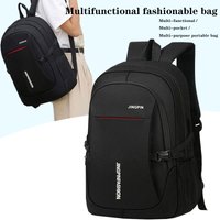 Stylish Men's Casual Backpack - High-Capacity Nylon Travel Daypack with Multi-Pockets, Adjustable Shoulder Strap Laptop Bag