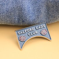 Salford Lads Club Enamel Pin - Cartoon Punk Lapel Badge with Pink Roses for Backpack DIY Gift