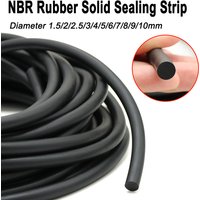 3/5/10m NBR Rubber Sealing Strip Black Dia 1.5/2/2.5/3/4/5/6/7/8/9/10mm Solid Nitrile Rubber Oil Resistant Insulated Seal Strips