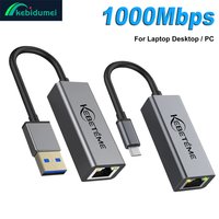 Kebidumei 1000Mbps USB Ethernet Adapter USB 3.0 Network Card to USB RJ45 Lan for PC MacBook Win 10/11 Xiaomi Ethernet USB Cable