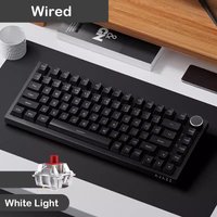 AJAZZ AK820 Mechanical Keyboard 70% Compact Layout/RGB Lighting/Hot-swappable Switches,with Wired,Wireless,and Bluetooth