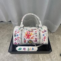 ZV2026 printed bill of lading shoulder crossbody bag European and American retro