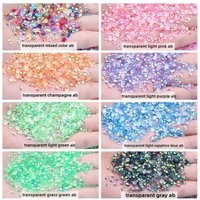 Jelly Transparent AB 2-6mm 5 Sizes Resin Non Hot-fix Rhinestone Flat Bottom ะกััะฐะทั Glitters DIY Nail Art Accessories Wholesale