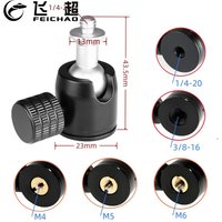 Aluminum Alloy 360 Degree Swivel Tripod Ball Head Mount Universal 1/4 3/8 M4 M5 M6 Thread Mount for DSLR Camera Tripod Mounting