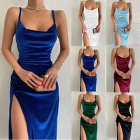 Nouveau Printemps/été mode Sexy coupe ajustée robe à bretelles fendues pour les femmes