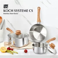 KOCH SYSTEME CS Stainless Steel Saucepan 1QT/2QT/3QT Non-stick Milk Pot with Heat-resistant Bakelite Handle Sauce Pans Induction image 4