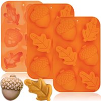Acorn Leaf Silicone Chocolate Molds Thanksgiving Fall Theme Molds Autumn Baking Molds Pudding Ice Cube Trays Cake Decor Making