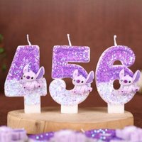 3D Digital Birthday Cartoon 0-9m Stitch Candle Cake Anniversary Party Plugin Birthday Cake Decoration Supplies DIY Gifts