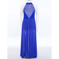 Kids Girls Lyrical Modern Dance Dress Asymmetric Split Mesh Overlay Gymnastics Leotards Figure Skating Dance Performance Dresses