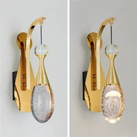 Nordic Modern Luxury Crystal Wall Lamps Living Room Wall Decor Jellyfish Wall Lights Corridor Aisles Wall Sconce Light Fixtures
